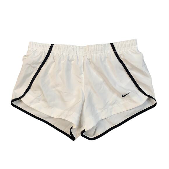 Nike Shorts Girls S White Black Dri Fit Sprinter Brief Lined Quick Dry Running - Picture 1 of 12